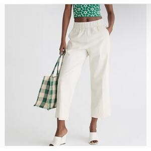 J Crew Astrid Wide Leg Chino Pants Womens Medium Beige Cream Comfort Workwear